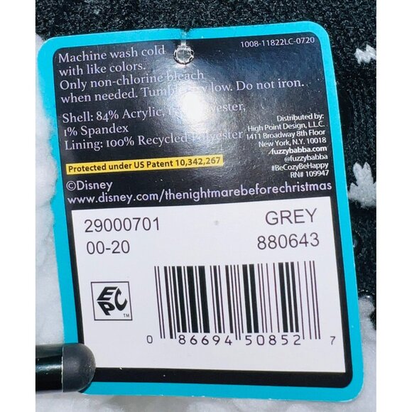 Disney Tim Burtons The Nightmare Before Christmas Slipper Socks With Grips 4-10Y - Picture 3 of 3